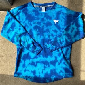 Blue Tie Dye VS PINK Oversized Sweatshirt (Medium)
